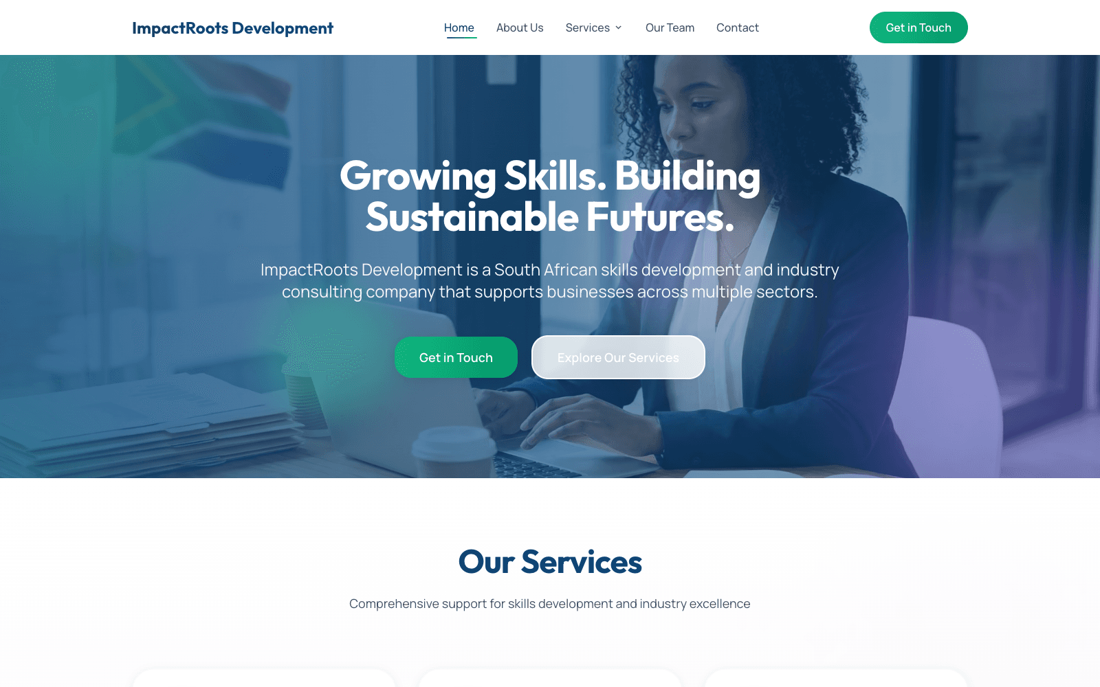 ImpactRoots — B2B consulting site for a skills development company